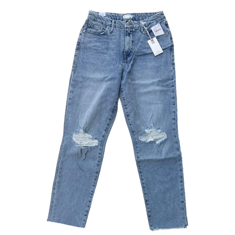 NWT good American high rise straight leg light wash jeans sz 12/31